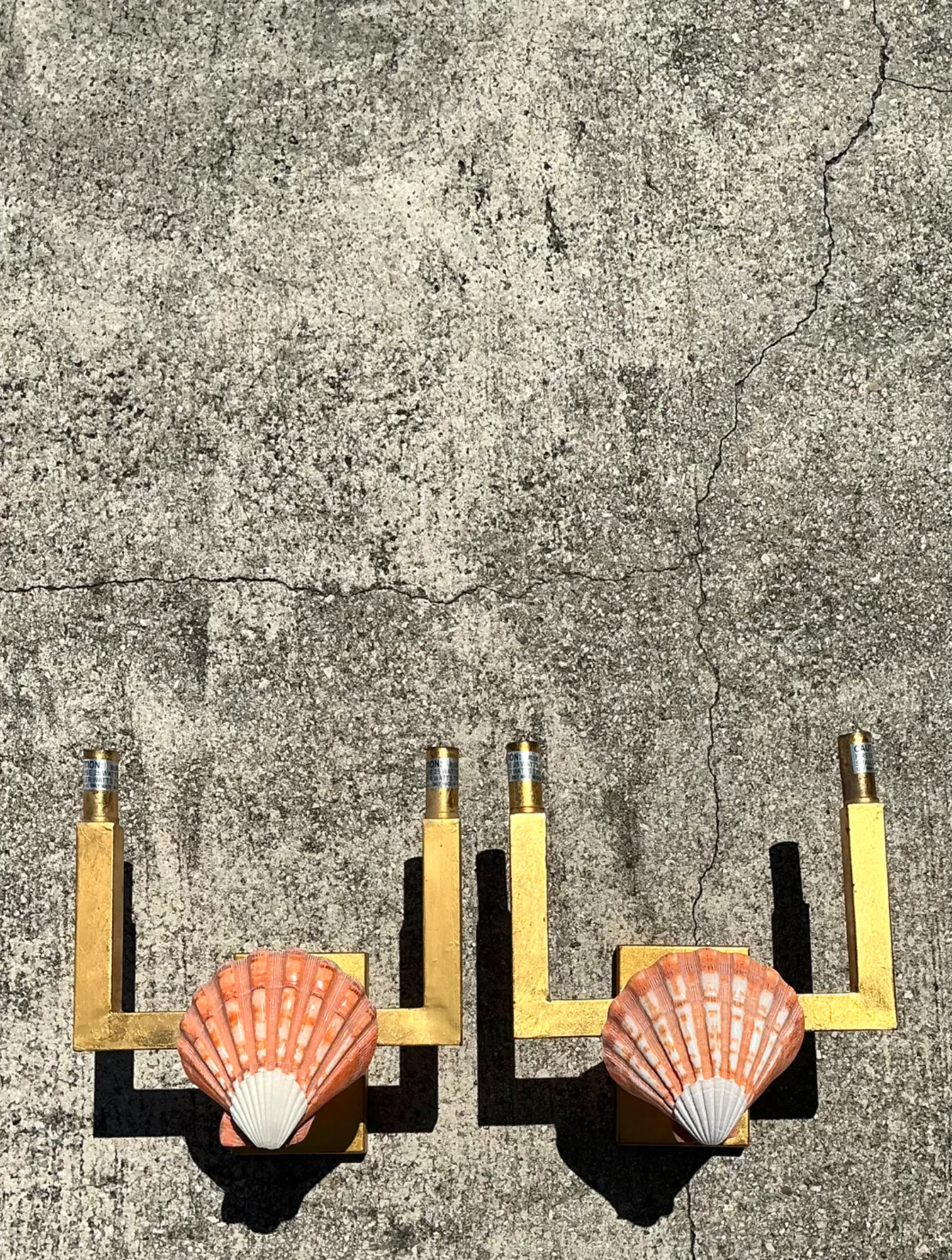 Vintage Shell and Metal Wall Sconces — additional photo 5