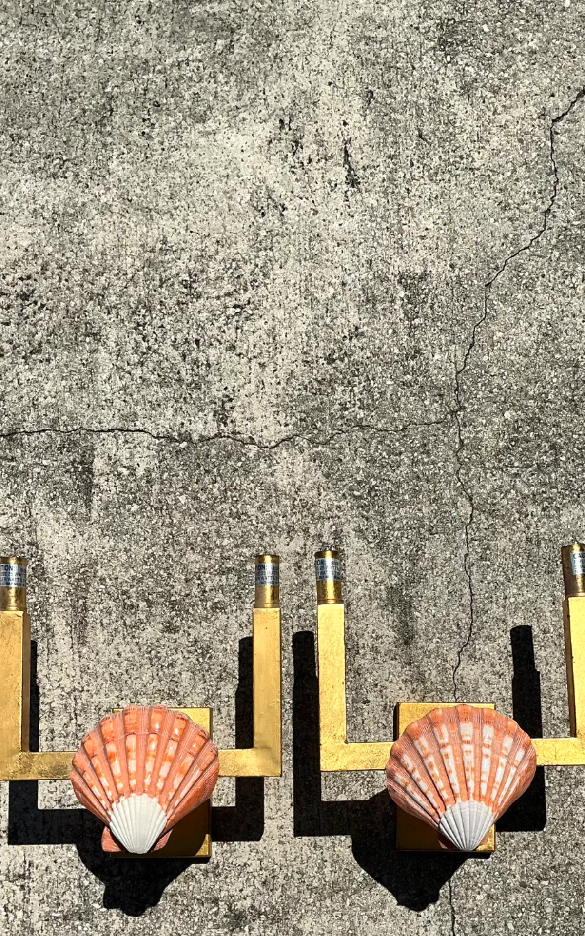 Vintage Shell and Metal Wall Sconces — additional photo 5