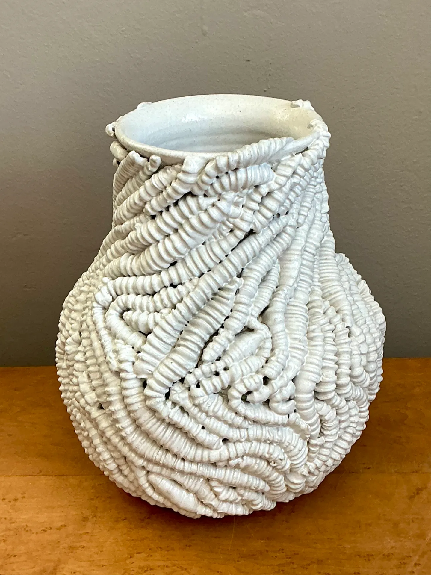 Handcrafted Kass O’Brien Textured Ceramic Vase — additional photo 5