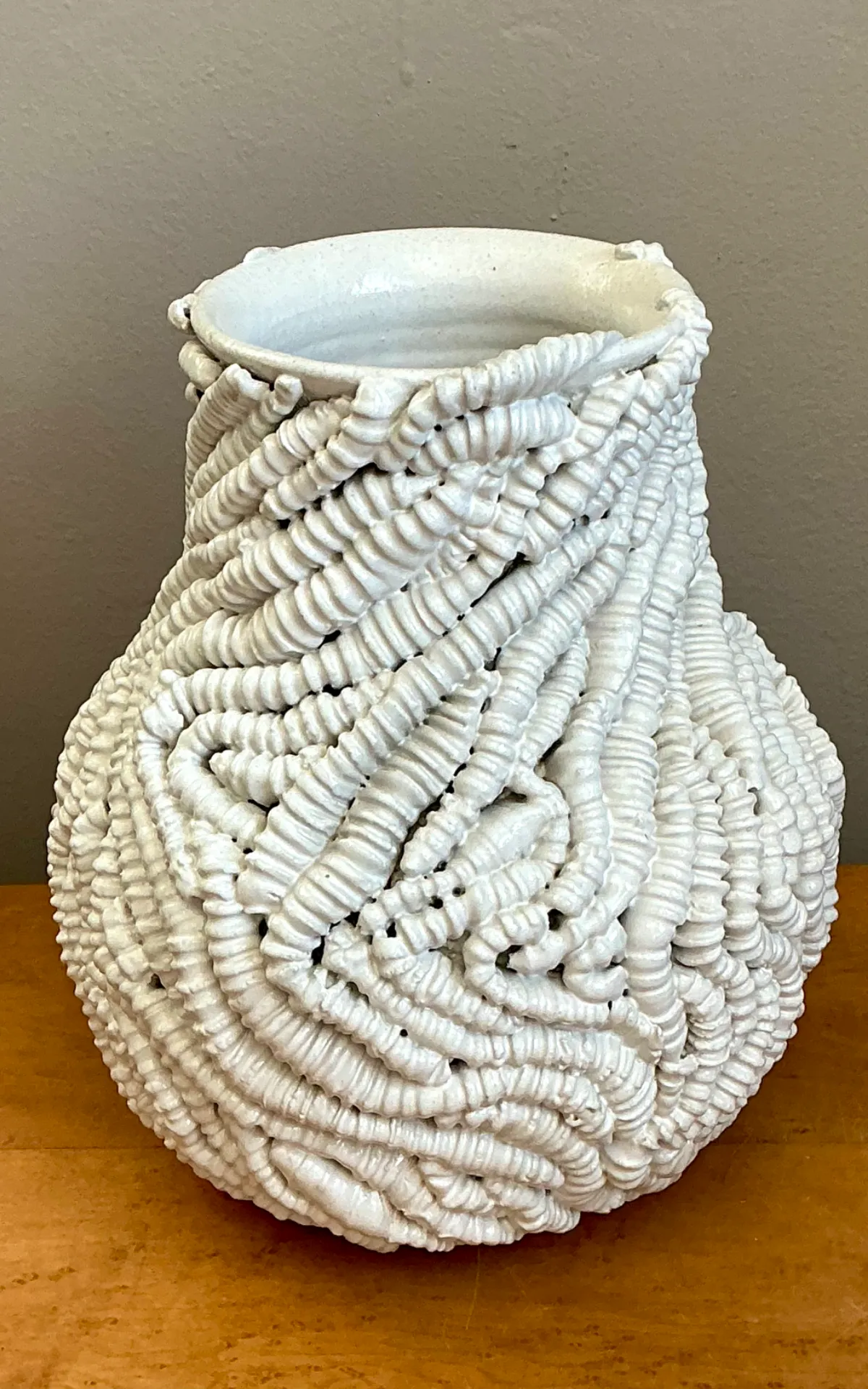 Handcrafted Kass O’Brien Textured Ceramic Vase — additional photo 5