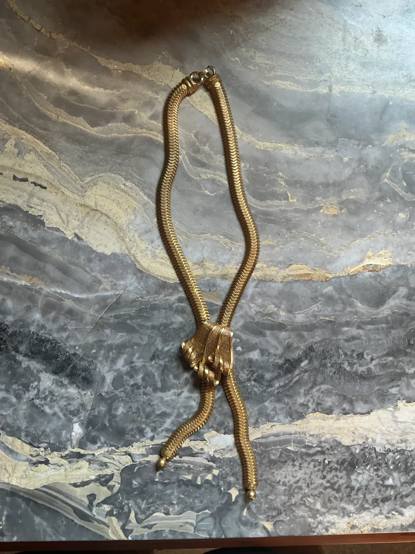 Vintage Gold Tone Serpent Necklace — additional photo 2