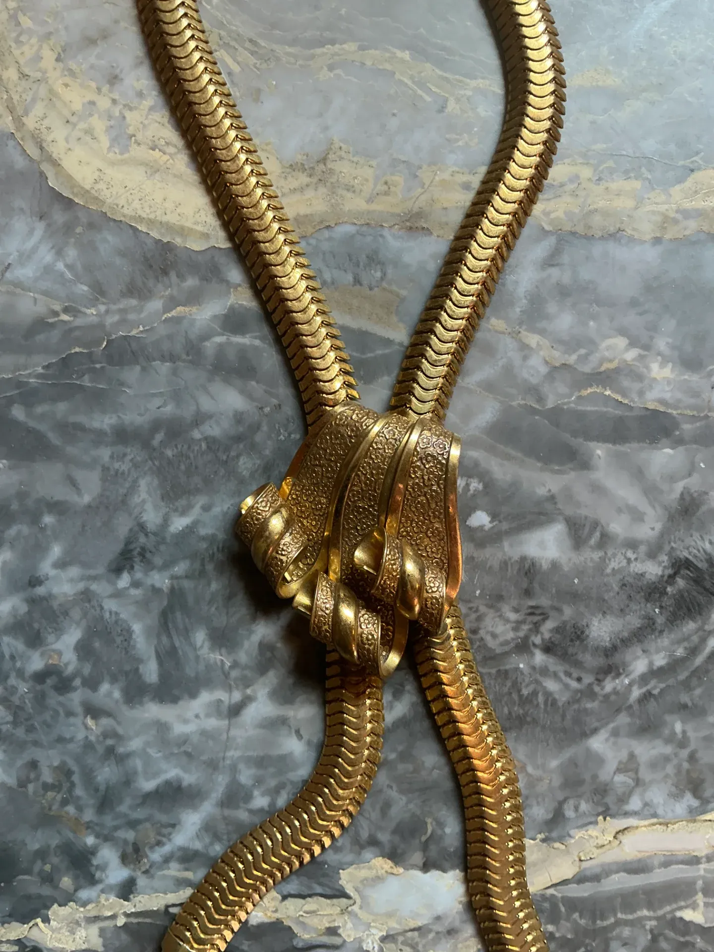 Vintage Gold Tone Serpent Necklace — additional photo 3
