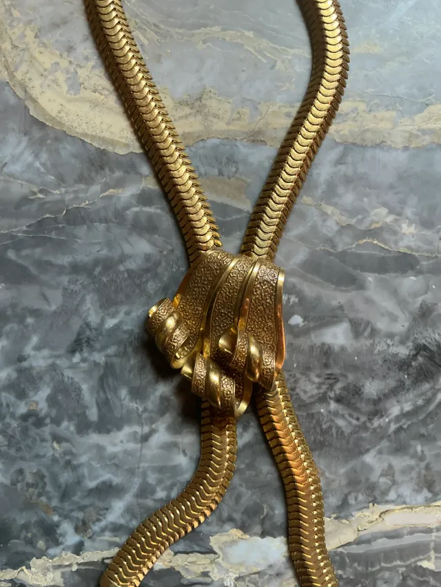Vintage Gold Tone Serpent Necklace — additional photo 3