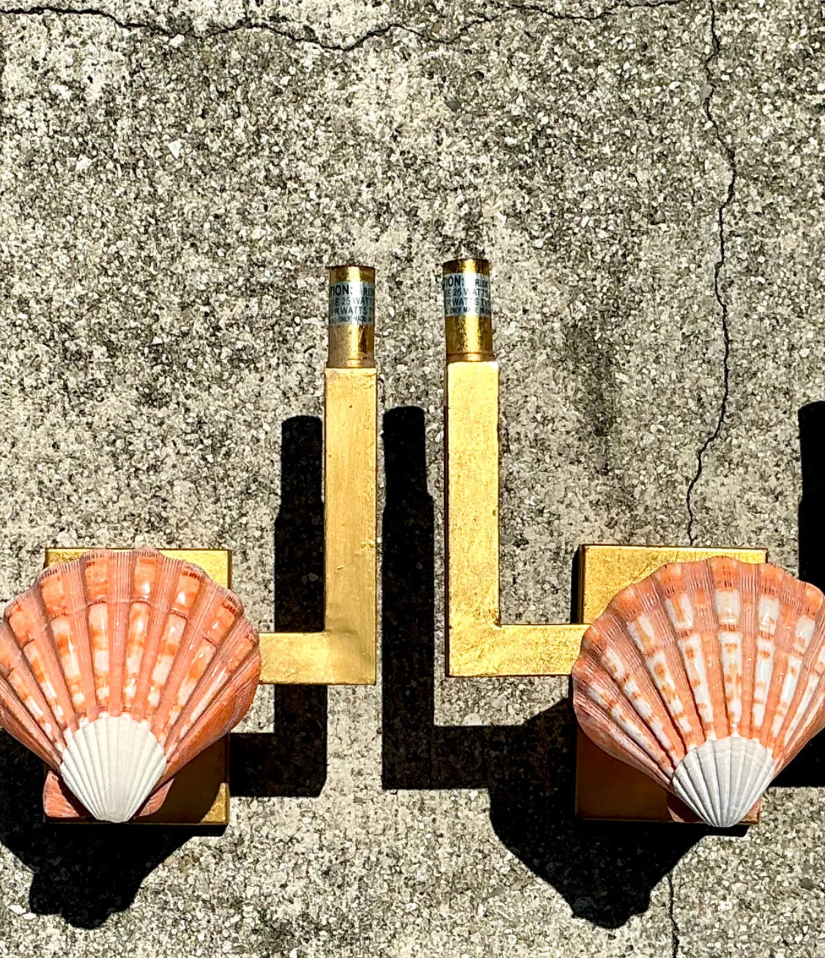 Vintage Shell and Metal Wall Sconces — additional photo 7
