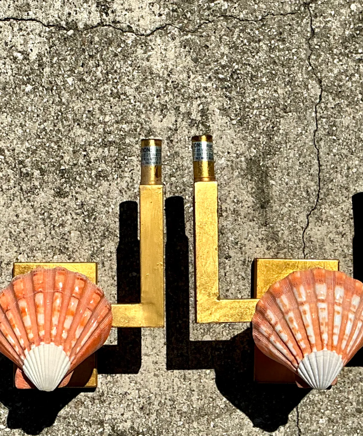 Vintage Shell and Metal Wall Sconces — additional photo 2