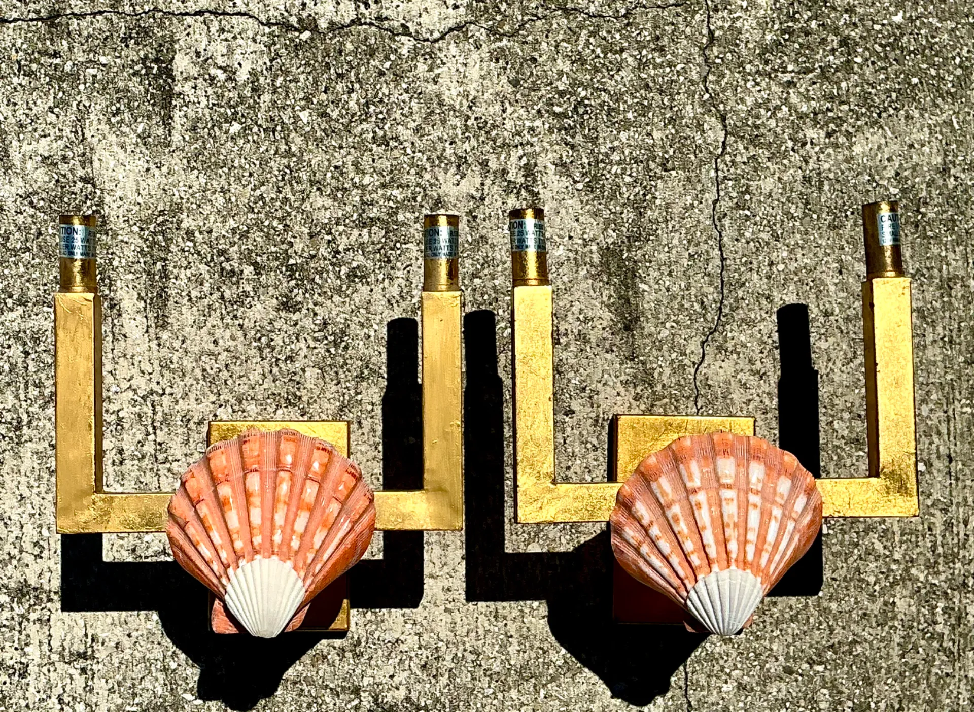 Vintage Shell and Metal Wall Sconces — additional photo 6