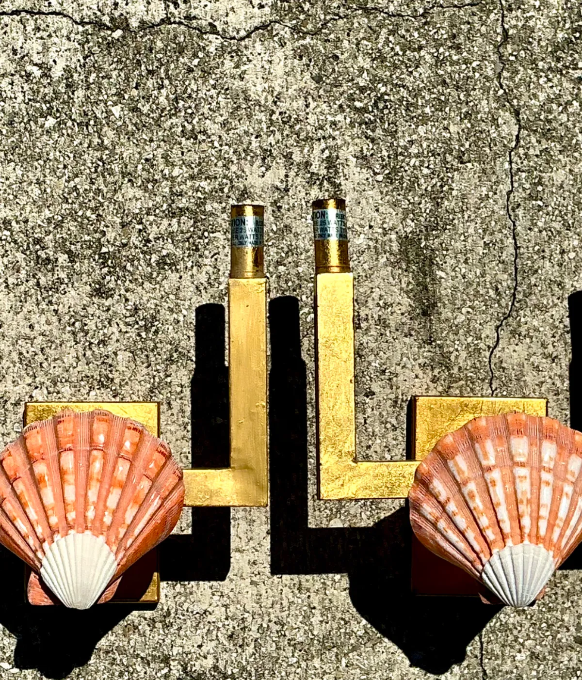 Vintage Shell and Metal Wall Sconces — additional photo 6