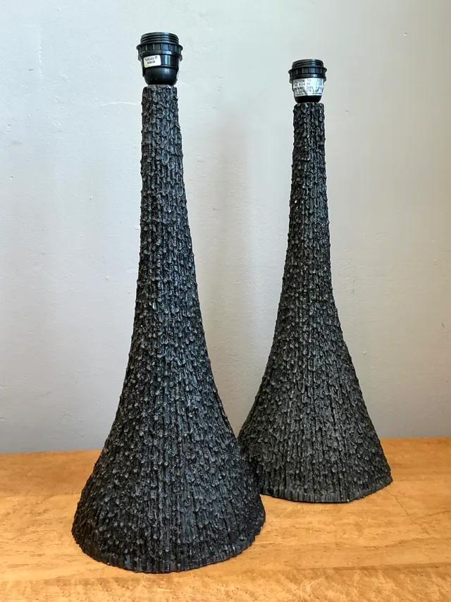 Vintage Textured Resin Table Lamps - Pair — additional photo 4