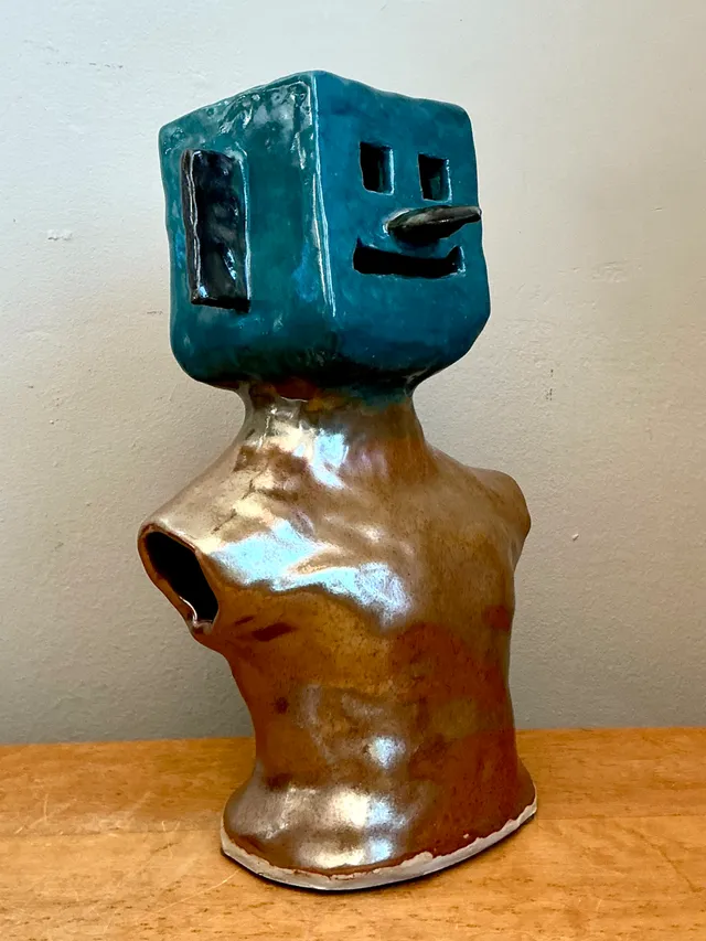 Vintage Abstract Ceramic Bust Sculpture — additional photo 1
