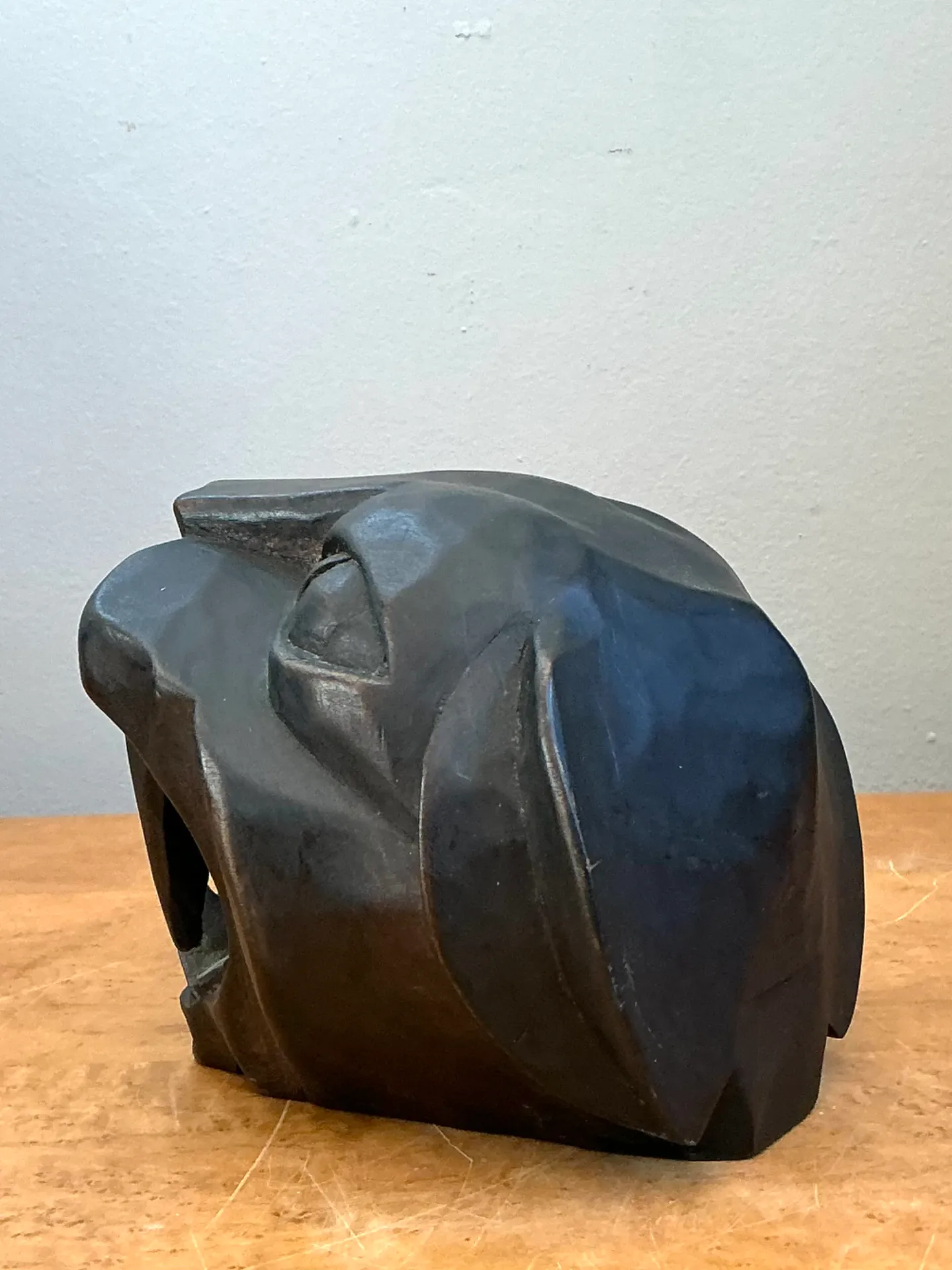 Vintage Hand-Carved Wooden Panther Head — additional photo 8