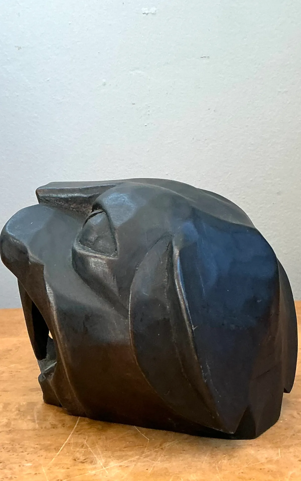 Vintage Hand-Carved Wooden Panther Head — additional photo 8