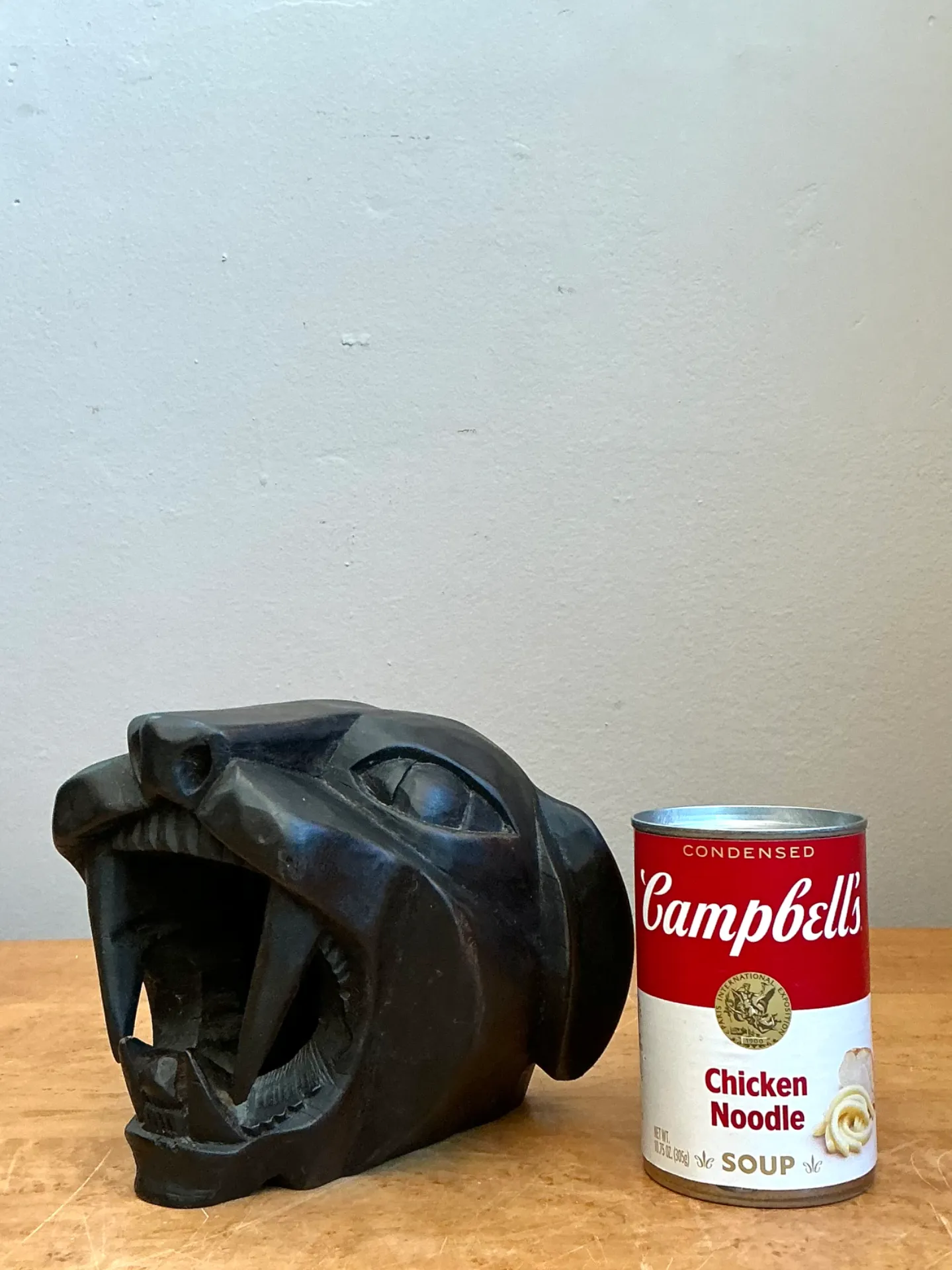 Vintage Hand-Carved Wooden Panther Head — additional photo 6