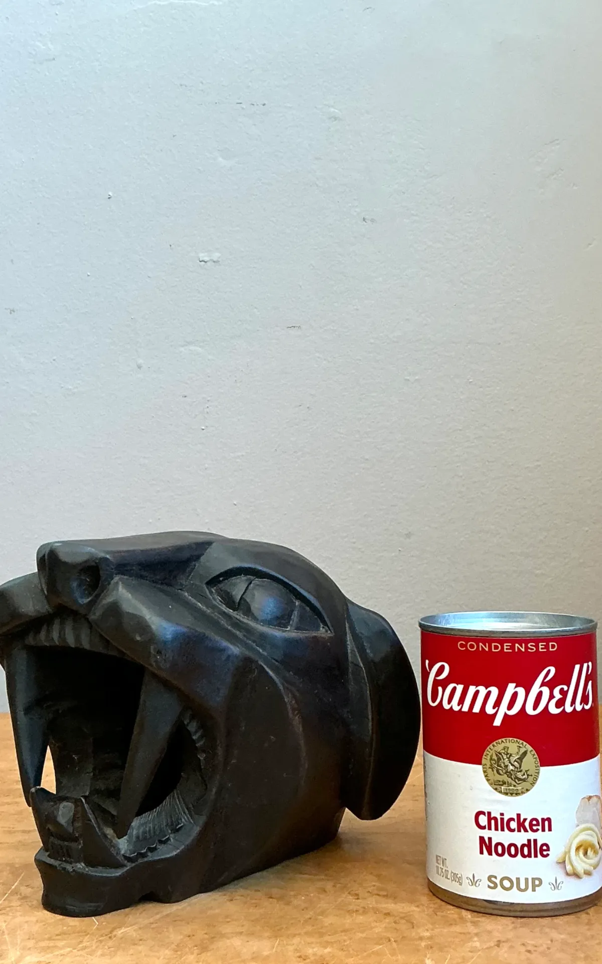 Vintage Hand-Carved Wooden Panther Head — additional photo 6