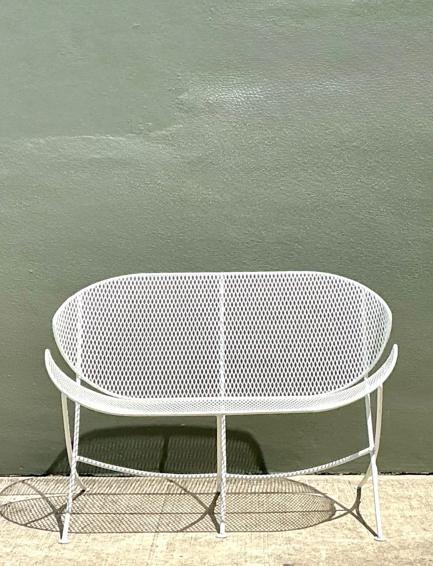 Mid-Century Modern Salterini “Orange Slice” Metal Mesh Bench — additional photo 3