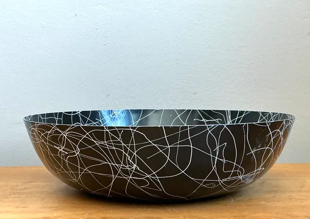 Vintage Black and White Melamine Bowl — additional photo 4