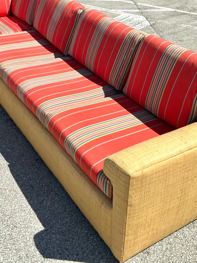 Vintage Fabric and Seagrass Sectional Sofa — additional photo 4