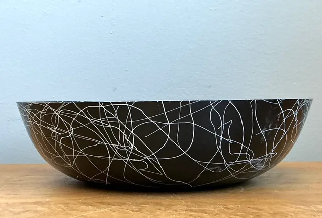 Vintage Black and White Melamine Bowl — additional photo 2