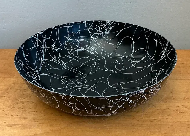 Vintage Black and White Melamine Bowl — additional photo 7