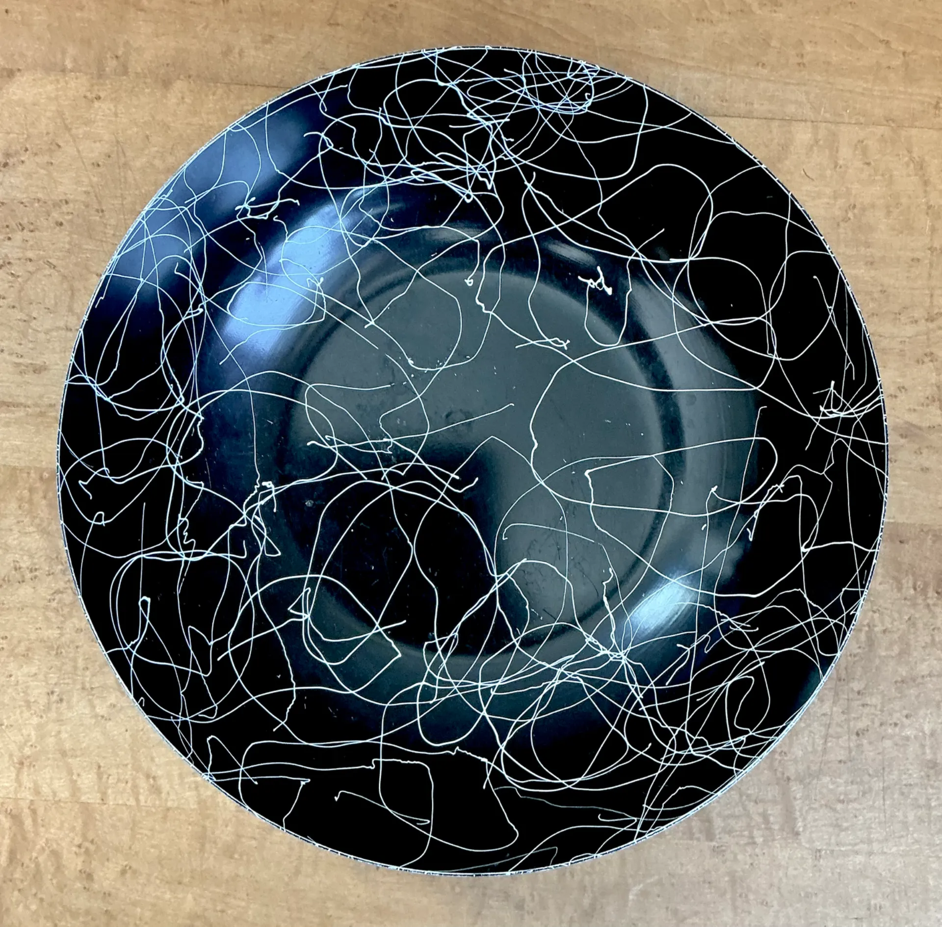 Vintage Black and White Melamine Bowl — additional photo 3
