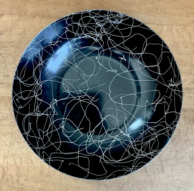 Vintage Black and White Melamine Bowl — additional photo 3