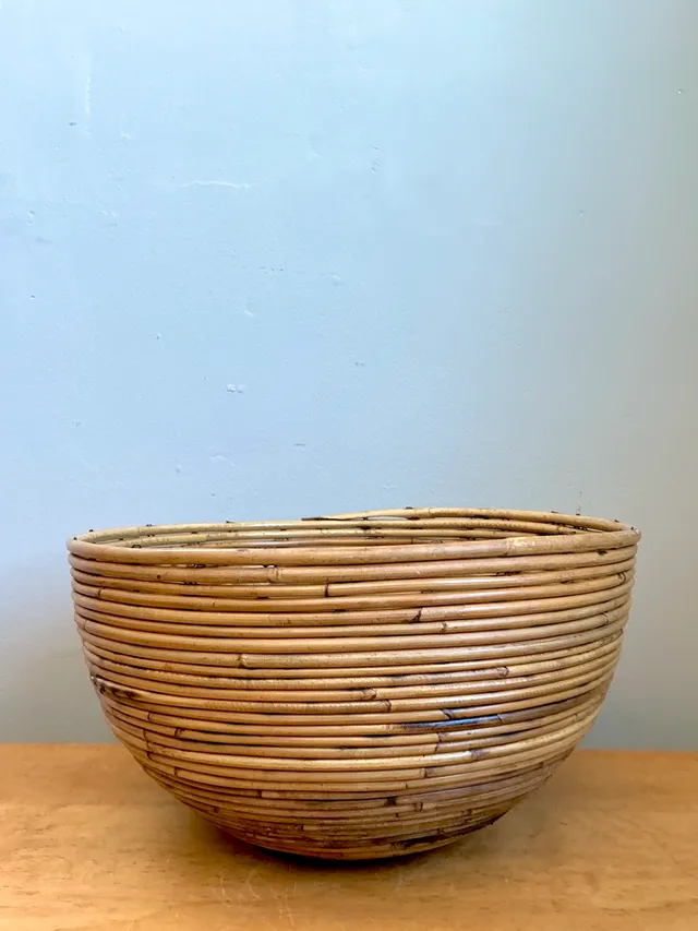 Vintage Natural Pencil Reed Decorative Bowl — additional photo 2