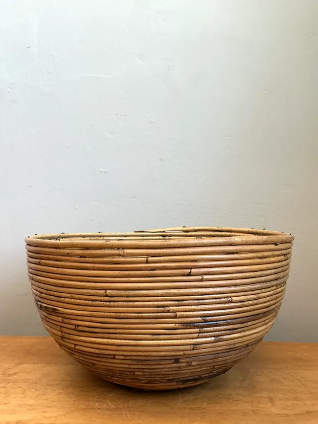 Vintage Natural Pencil Reed Decorative Bowl — additional photo 4