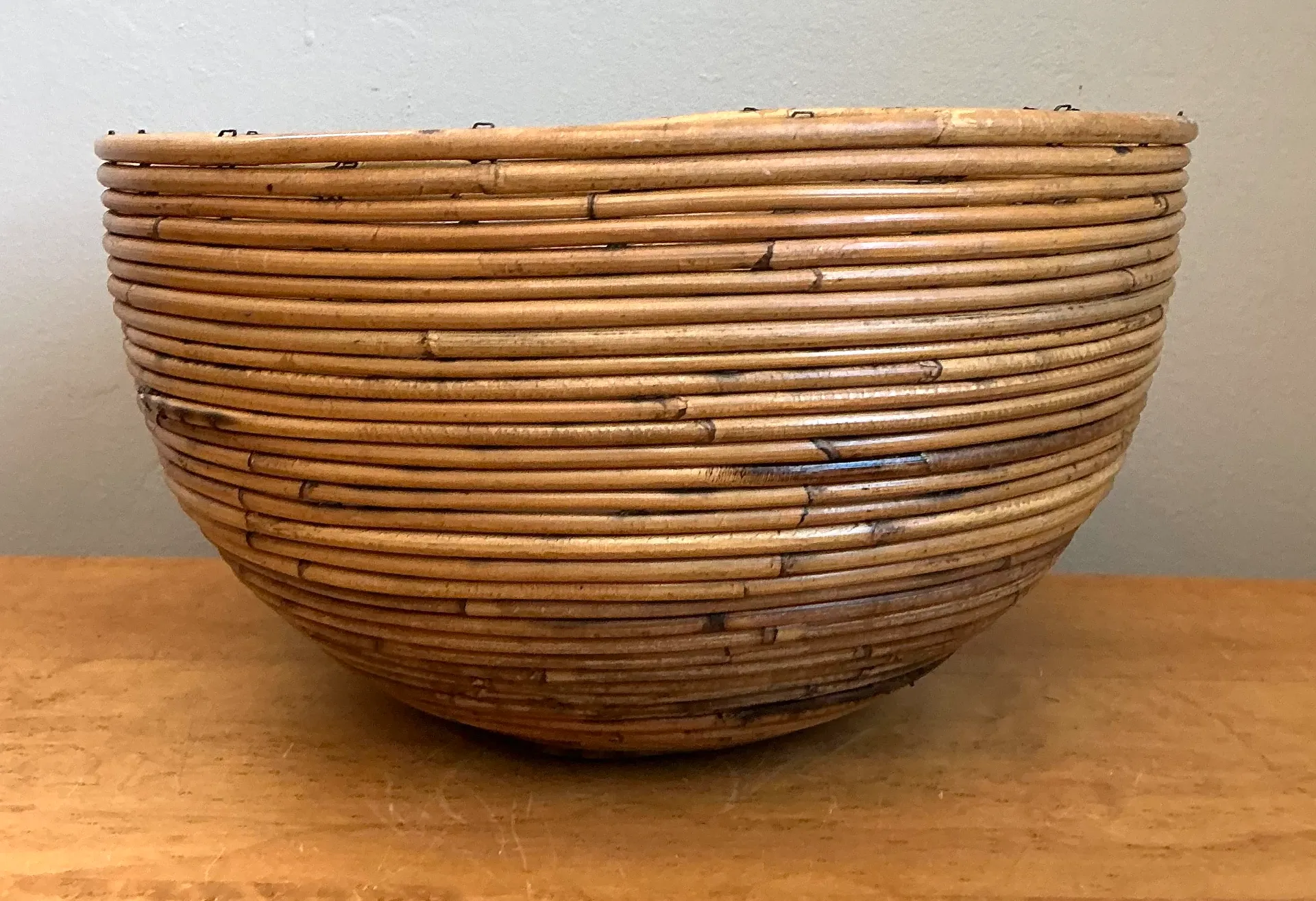 Vintage Natural Pencil Reed Decorative Bowl — additional photo 6