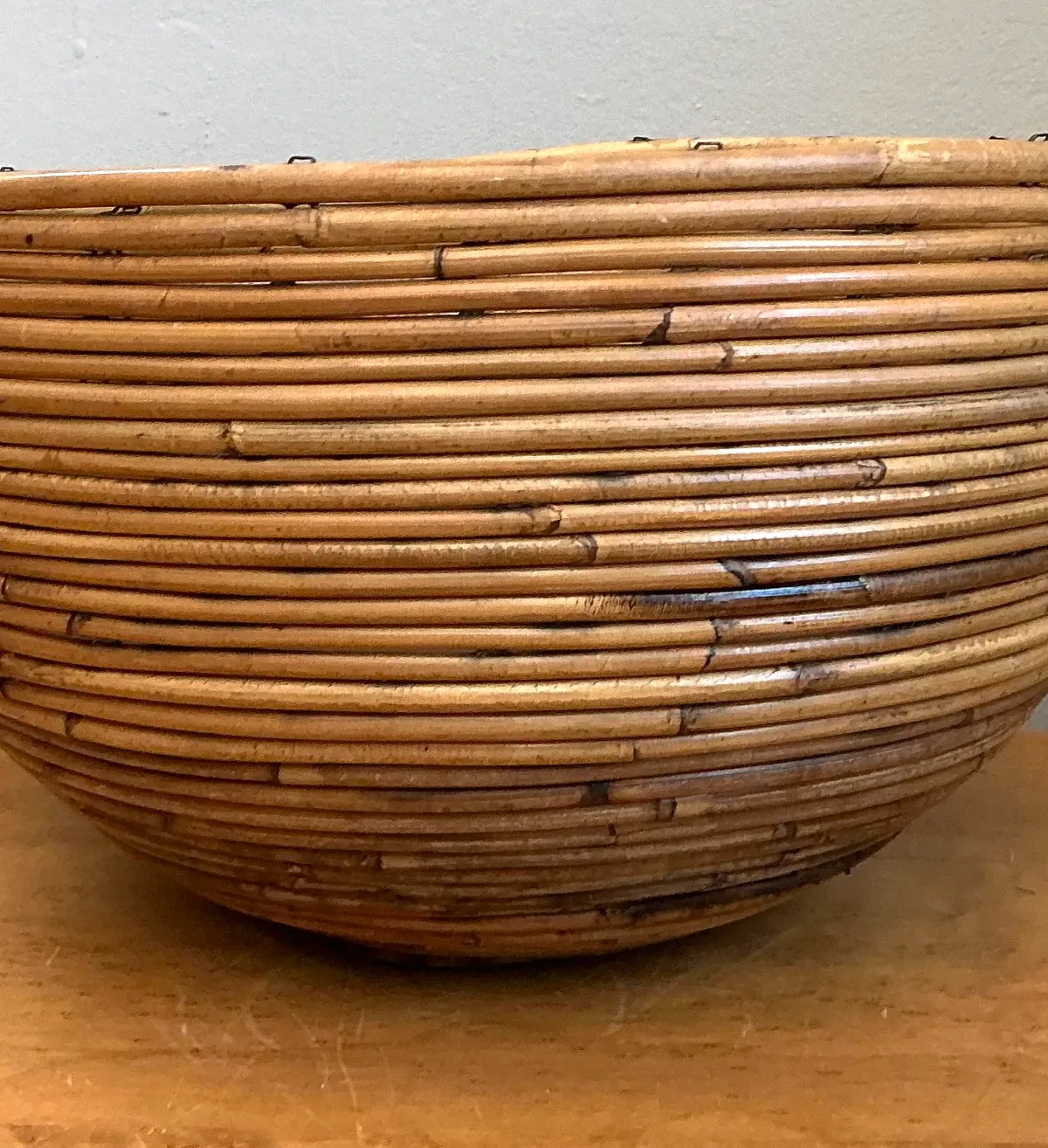 Vintage Natural Pencil Reed Decorative Bowl — additional photo 6