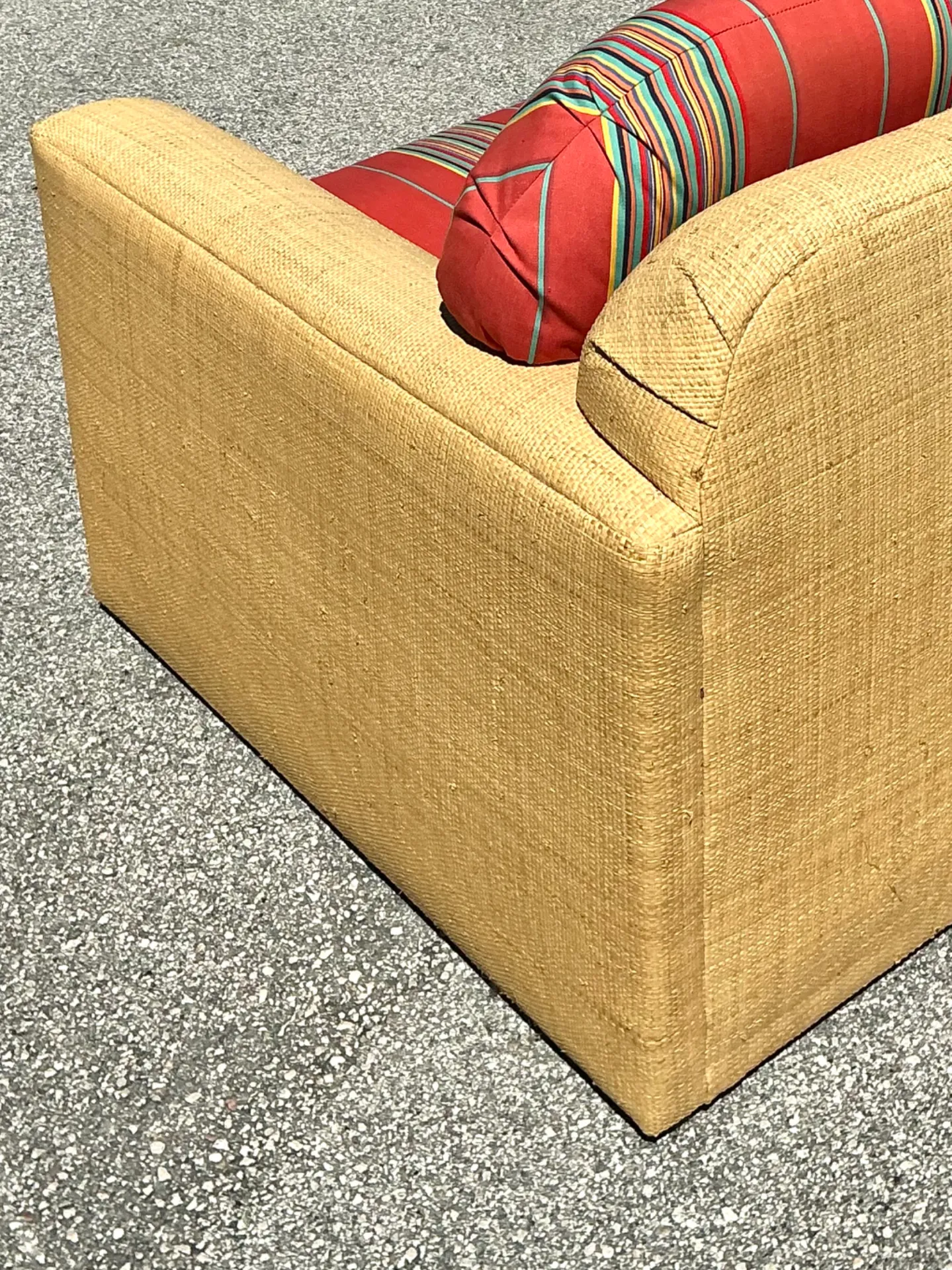 Vintage Fabric and Seagrass Sectional Sofa — additional photo 5