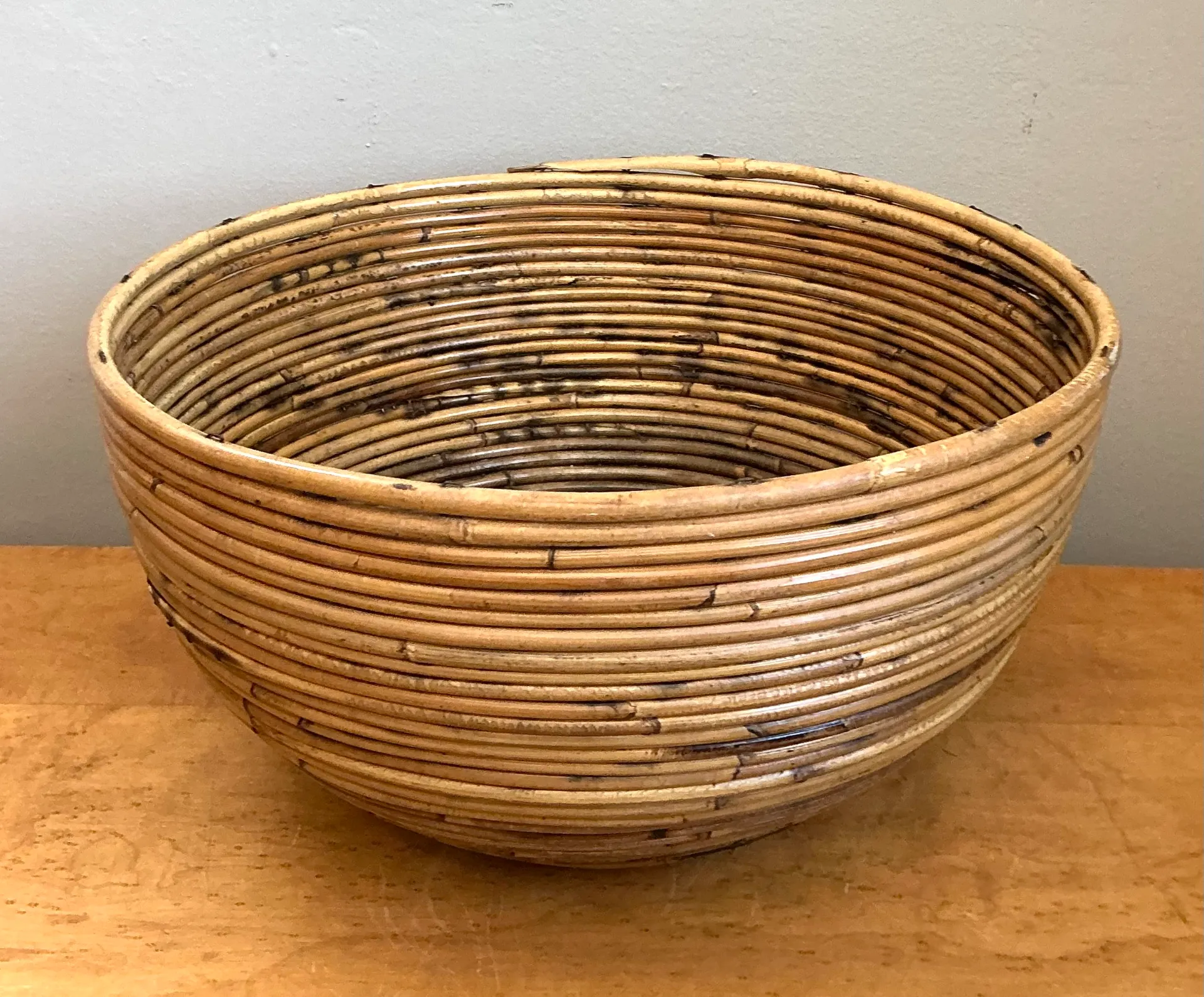 Vintage Natural Pencil Reed Decorative Bowl — additional photo 1