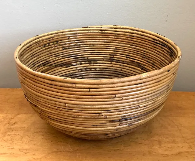 Vintage Natural Pencil Reed Decorative Bowl — additional photo 1
