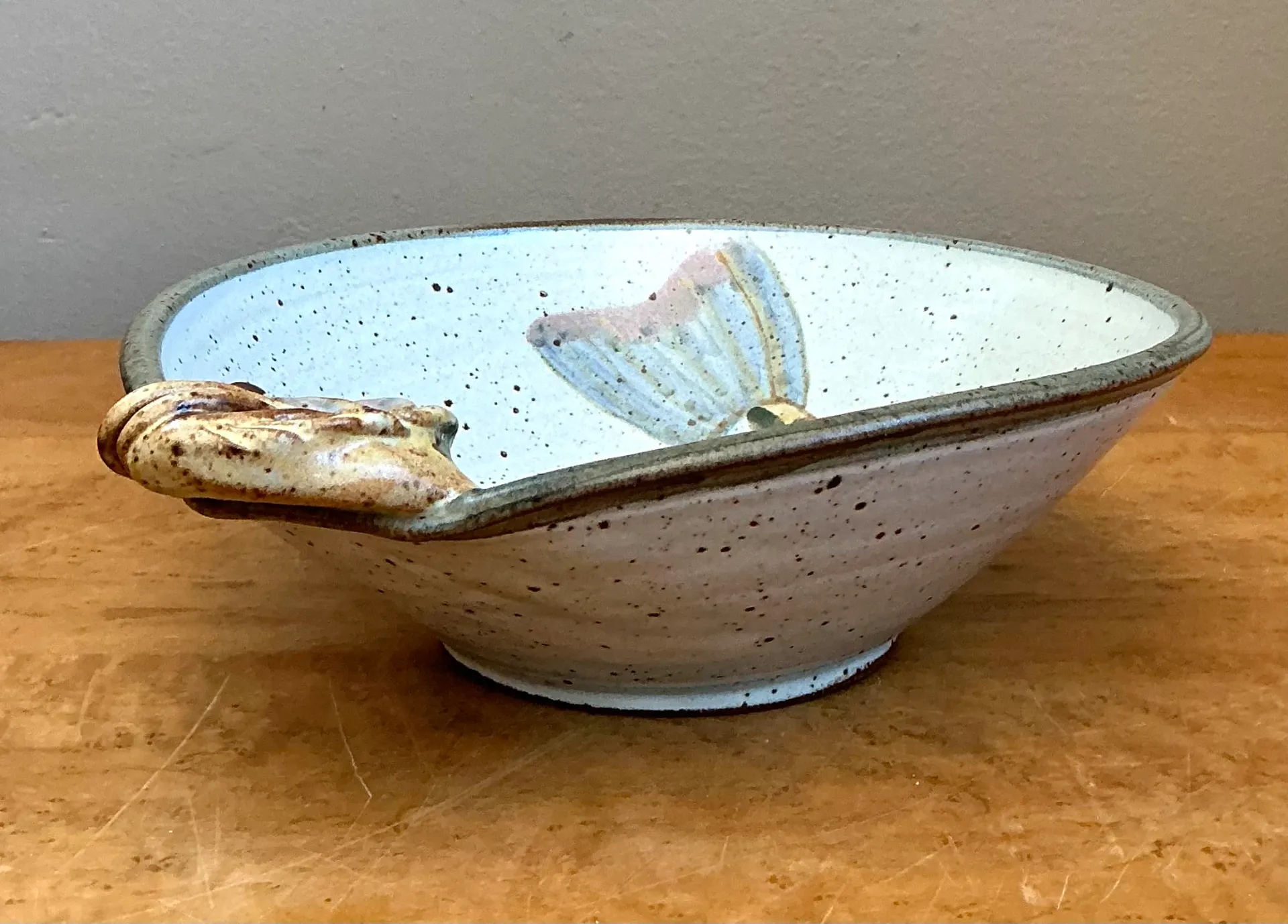 Vintage Handcrafted Fish Design Pottery Bowl — additional photo 6