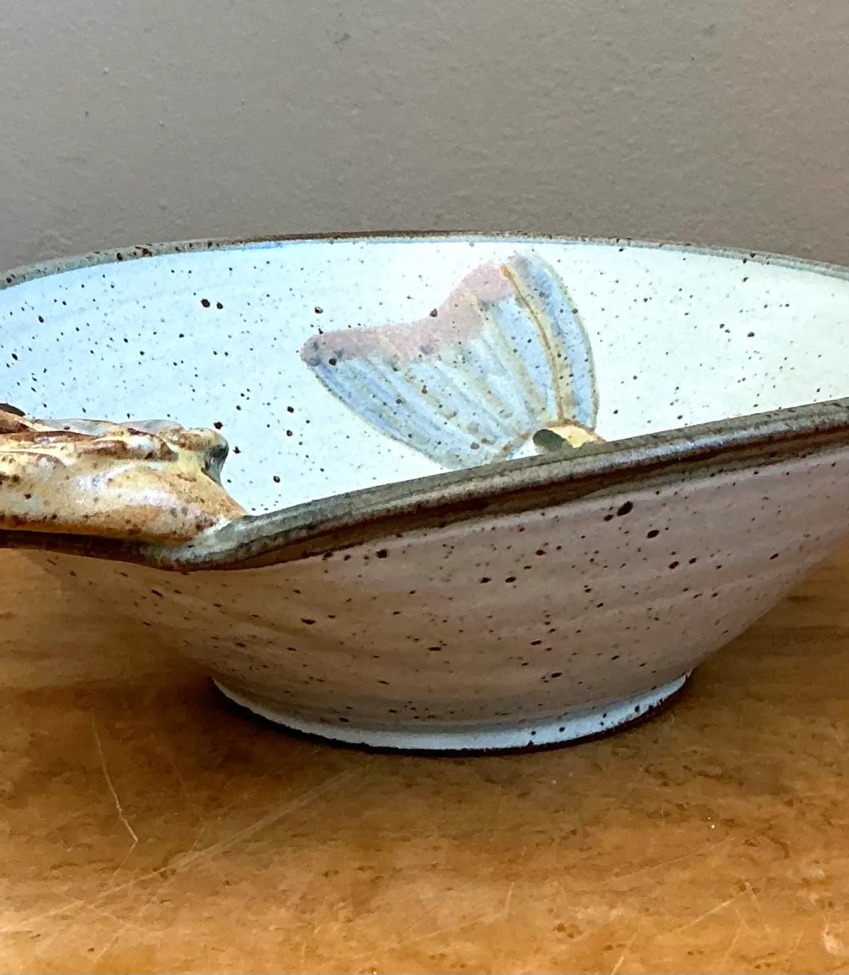 Vintage Handcrafted Fish Design Pottery Bowl — additional photo 6