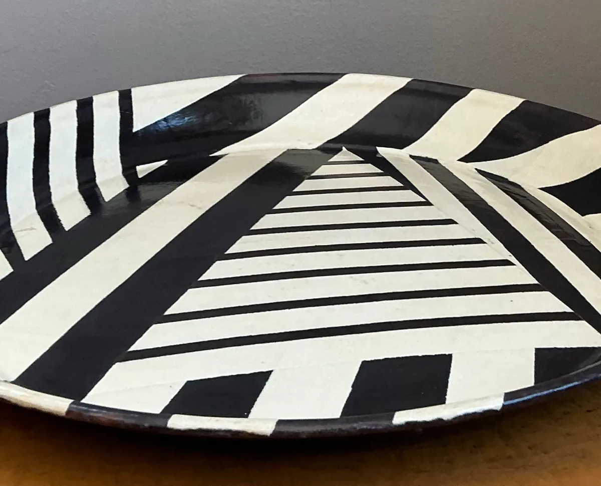 Vintage Geometric Lacquer Decorative Tray — additional photo 6