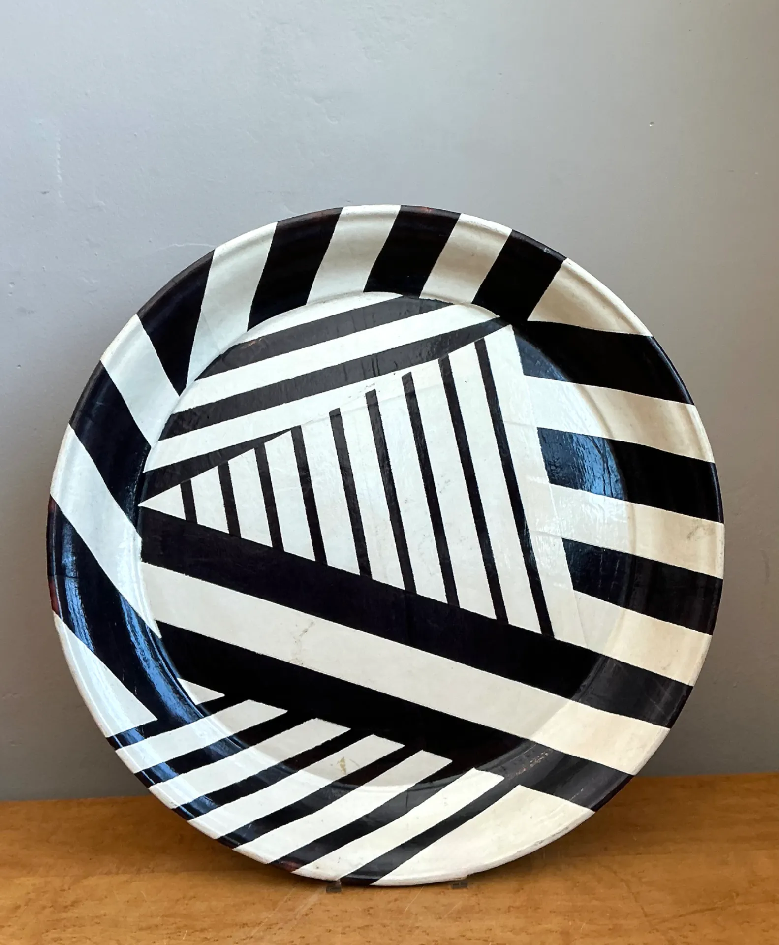 Vintage Geometric Lacquer Decorative Tray — additional photo 7