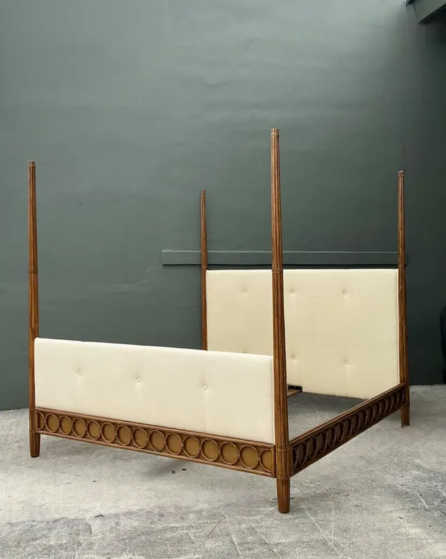 Vintage Orlando Diaz Azcuy For McGuire King Size “Vendome” Rattan Bed — additional photo 6