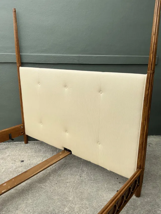 Vintage Orlando Diaz Azcuy For McGuire King Size “Vendome” Rattan Bed — additional photo 5