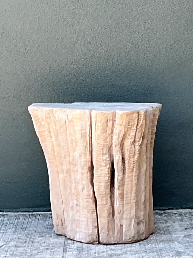 Vintage Natural Wood Stump Accent Table — additional photo 3