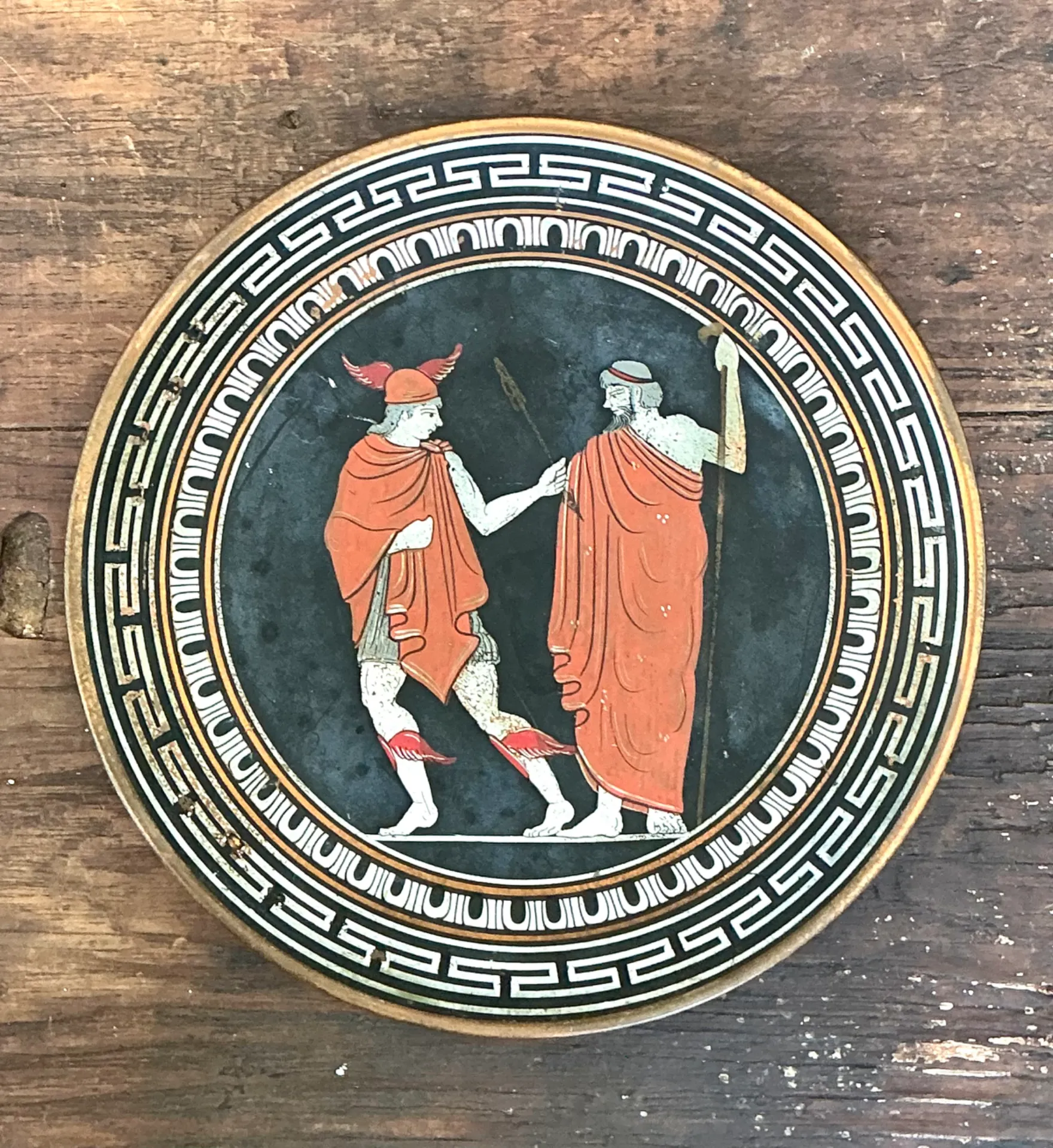 Vintage Greek Mythology Metal Plate — additional photo 1
