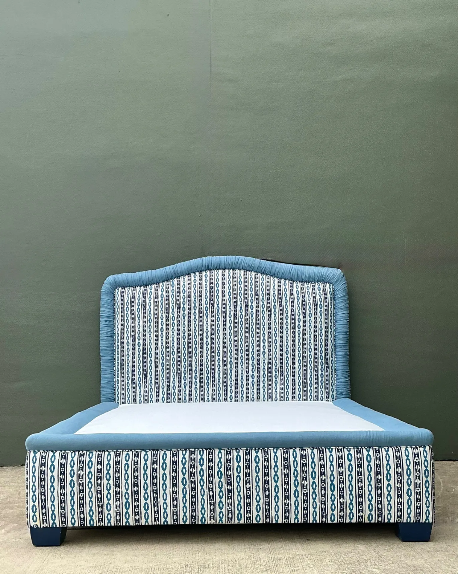 Vintage Upholstered Queen Bed Frame — additional photo 6