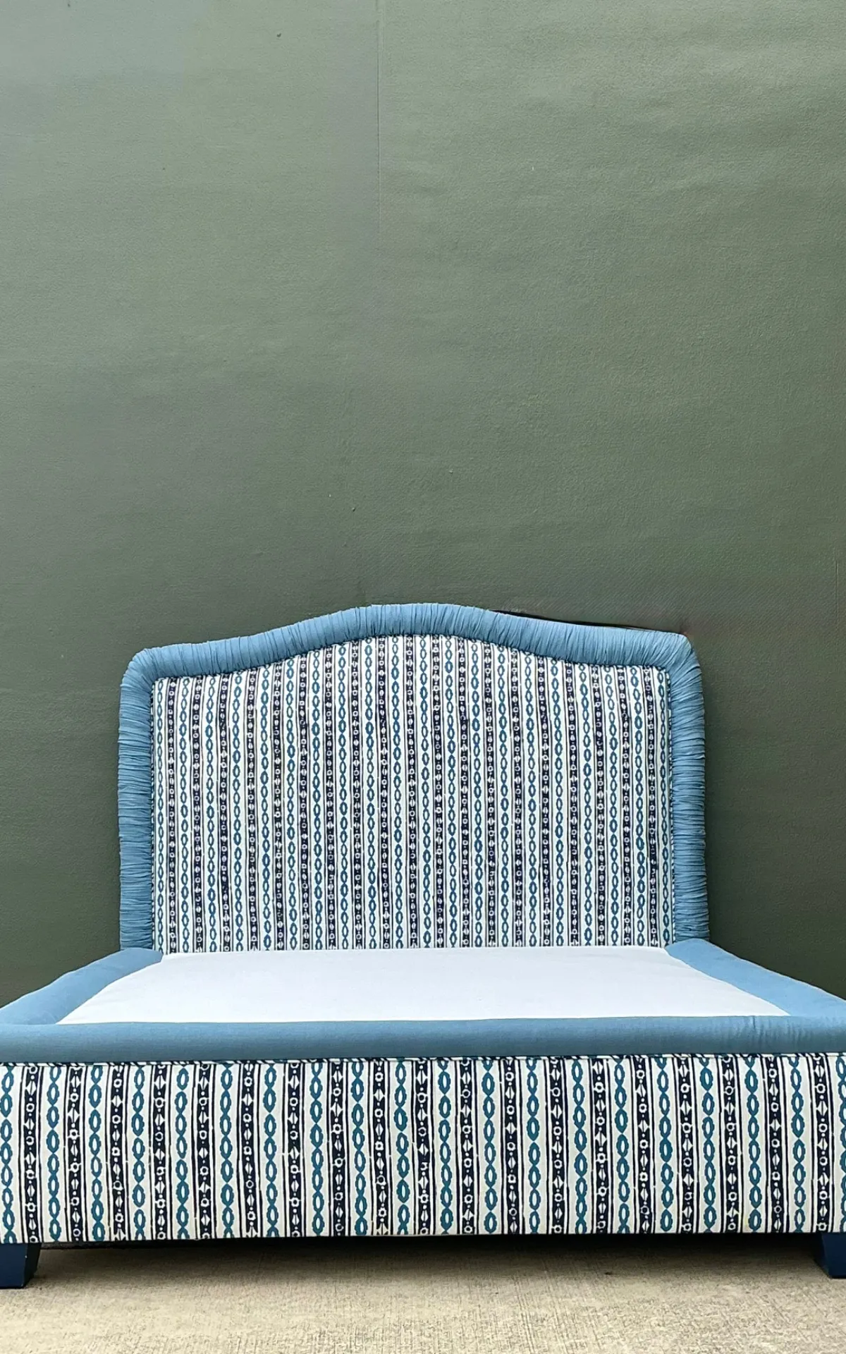Vintage Upholstered Queen Bed Frame — additional photo 6