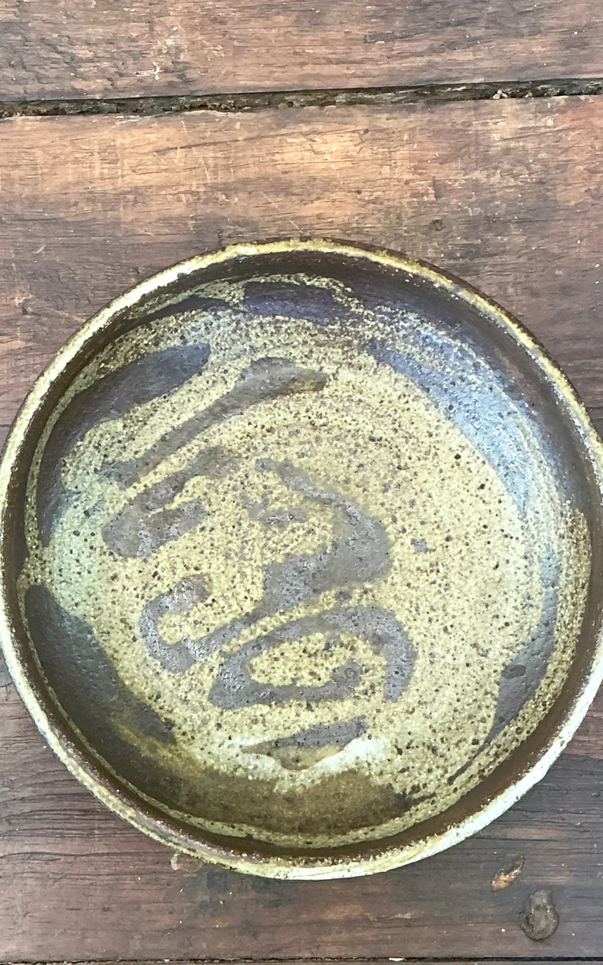 Vintage Abstract Design Pottery Plate — additional photo 2