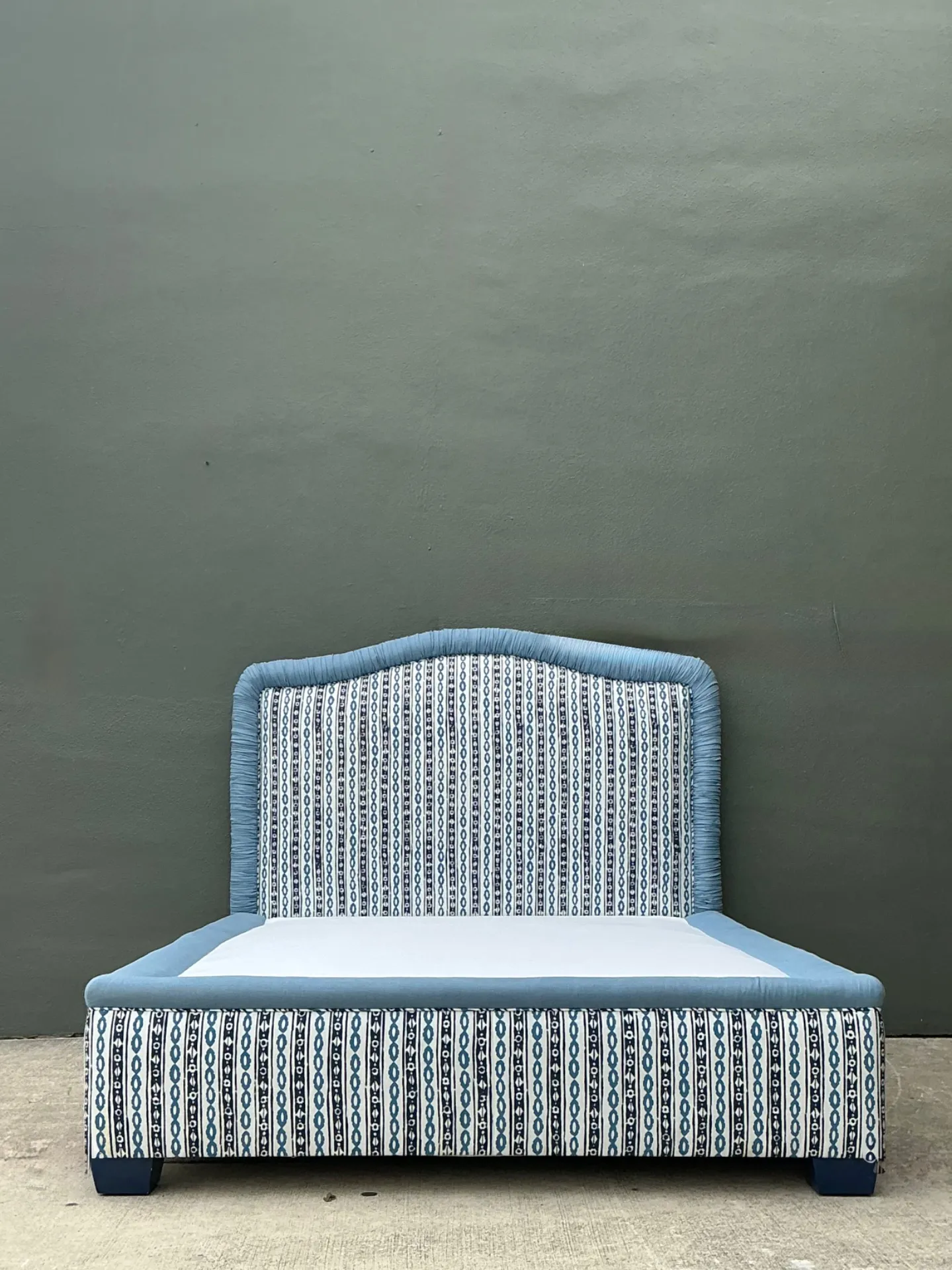 Vintage Upholstered Queen Bed Frame — additional photo 8