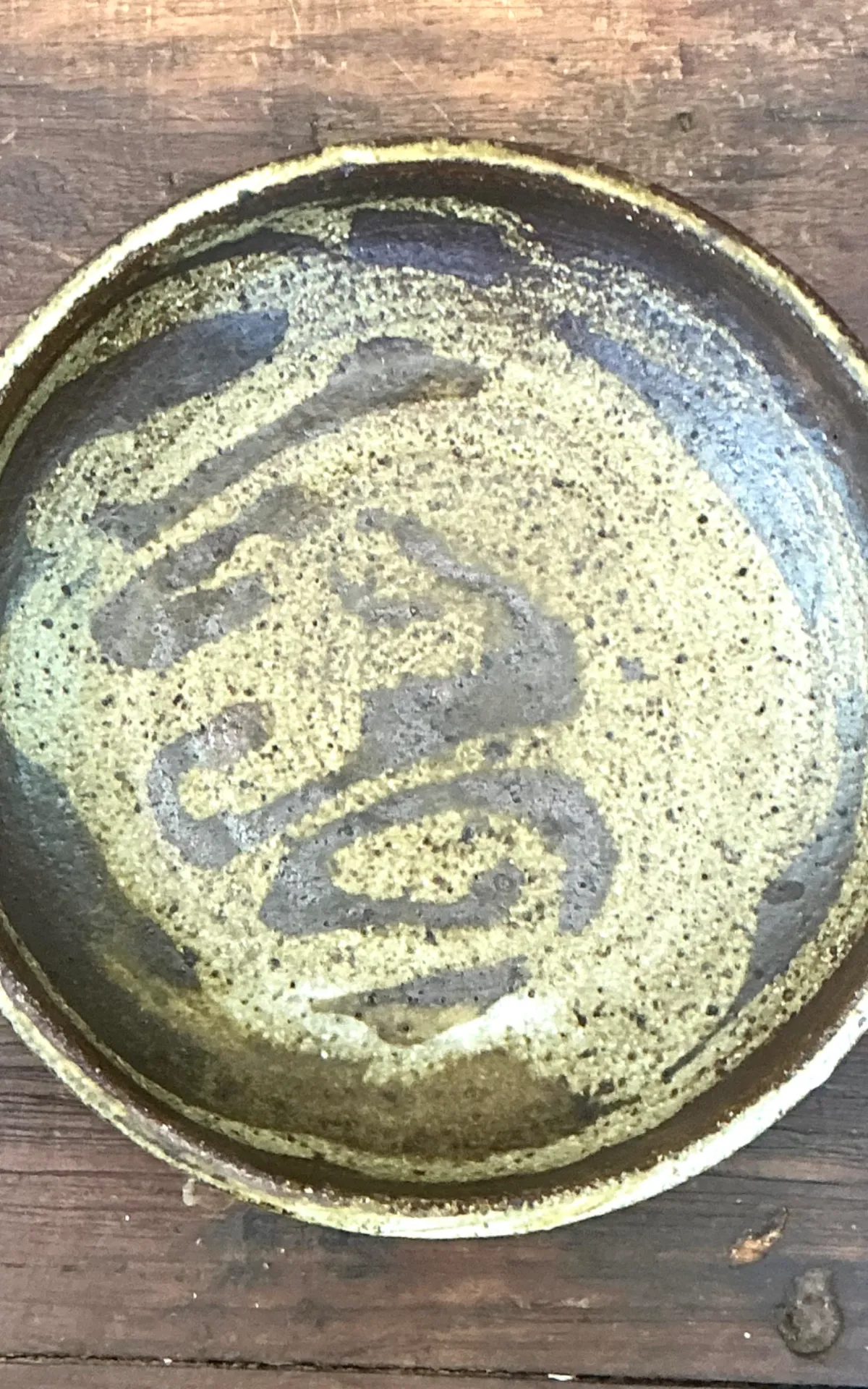 Vintage Abstract Design Pottery Plate — additional photo 3