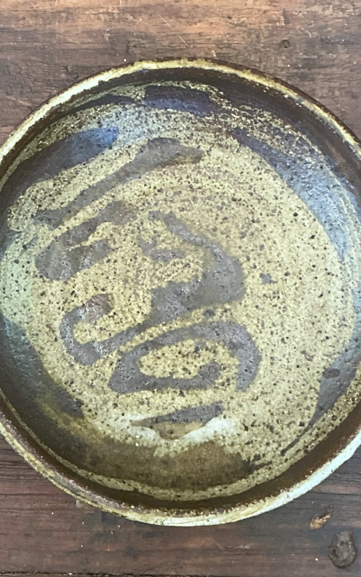 Vintage Abstract Design Pottery Plate — additional photo 4