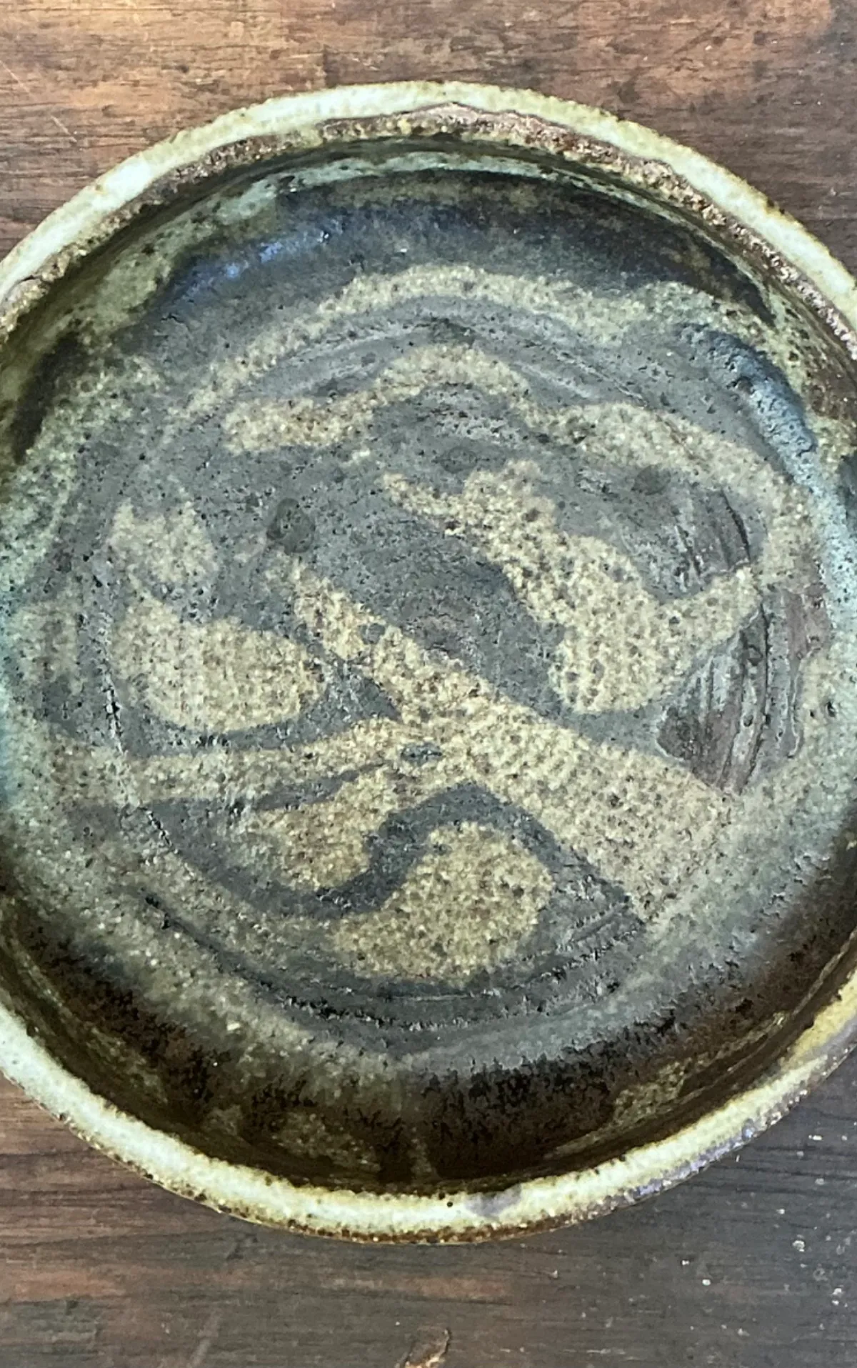 Vintage Abstract Design Pottery Bowl — additional photo 3