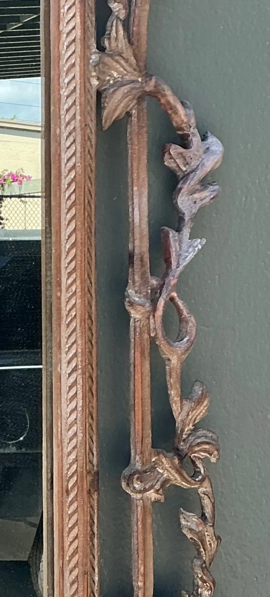 Vintage Carved Wood Pagoda Mirror — additional photo 5
