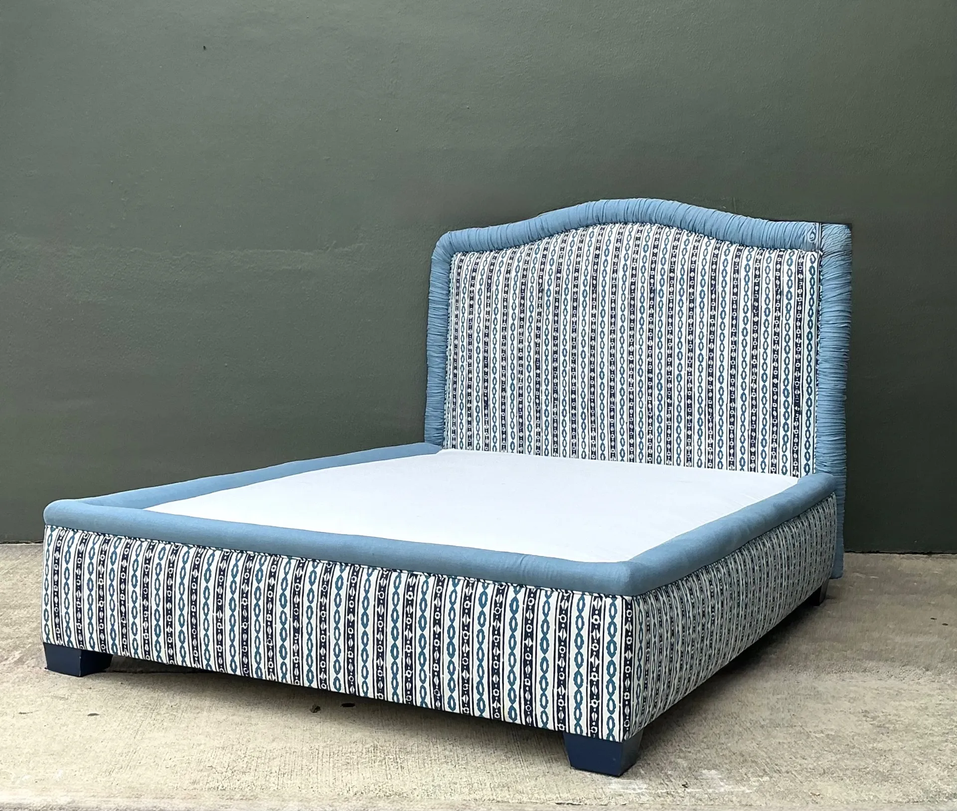 Vintage Upholstered Queen Bed Frame — additional photo 2