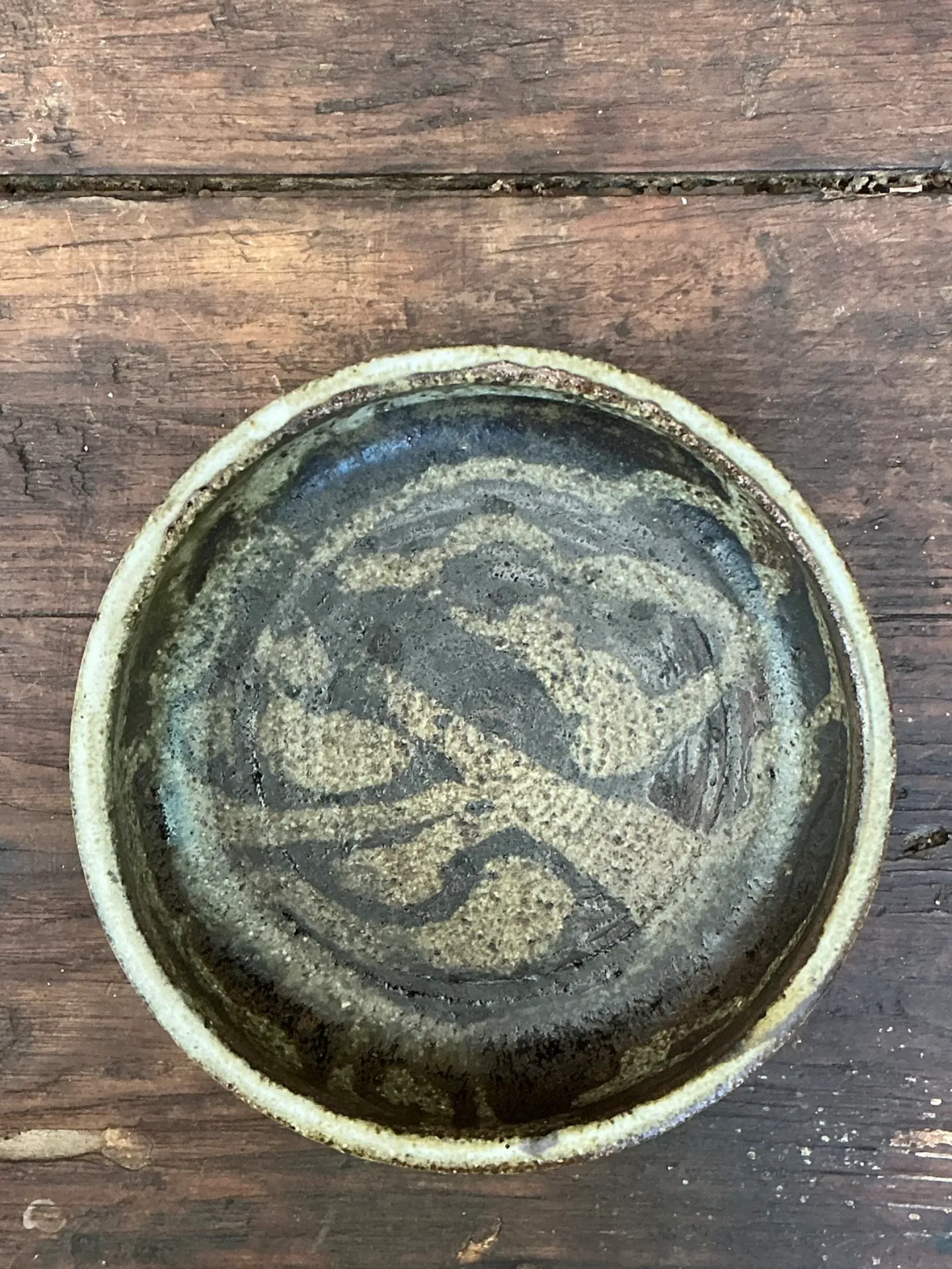 Vintage Abstract Design Pottery Bowl — additional photo 2