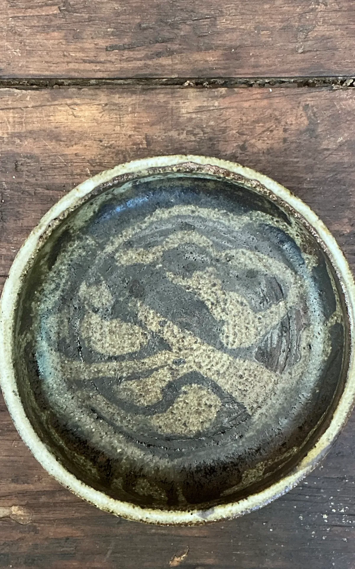 Vintage Abstract Design Pottery Bowl — additional photo 2